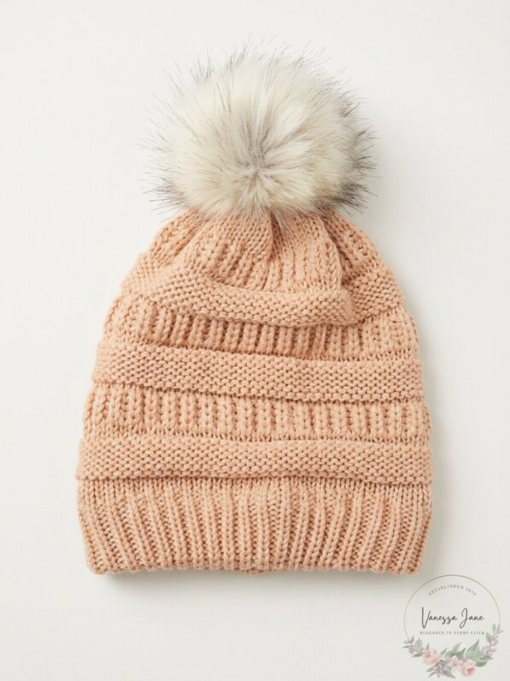SELF Esteem Pom Pom Beanie, One Size - Picture 2 of 5